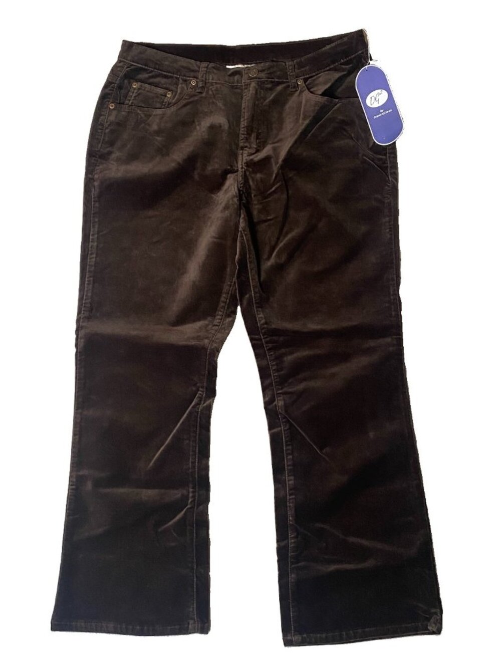 DG2 Diane Gilman Womens 16P Brown Velvet 5 Pocket Stretch Jeans Pants NWT Petite